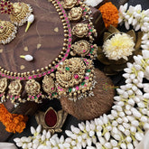 Vriksham Designer Mango Style 1 gm Gold Long Neckpiece With Jhumka-Rice Pearl-G20334